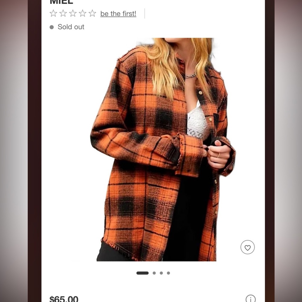 LA MIEL Rust and Black Plaid Shirt